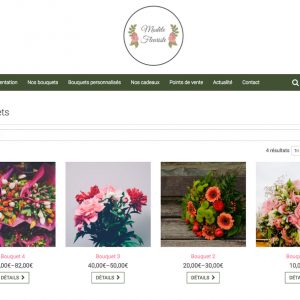 page produit site fleuriste