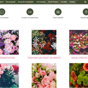 page d'accueil site fleuriste